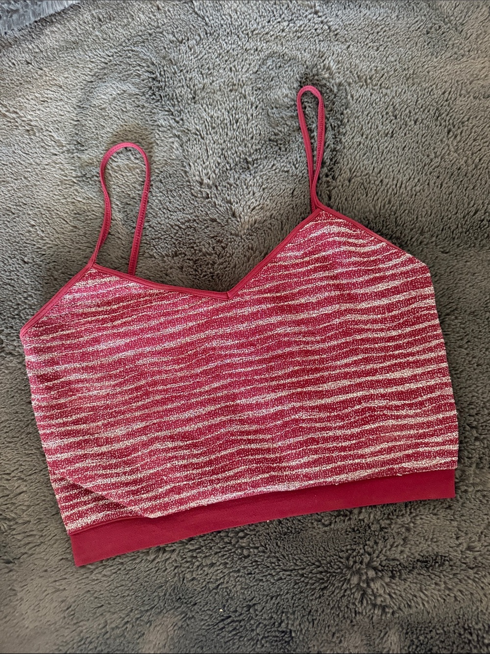 Nikibiki majenta silver sparkly crop top